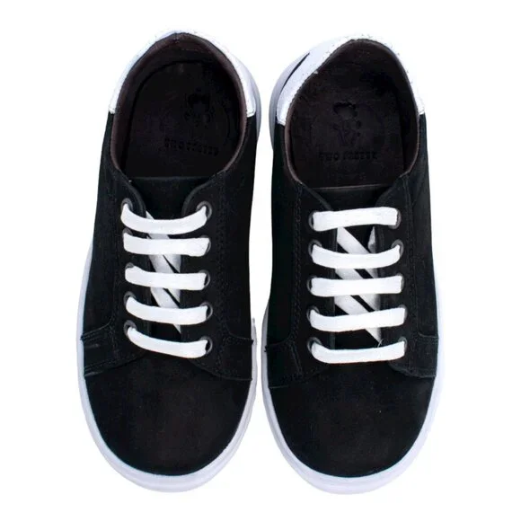 Handcrafted Women’s Black Nubuck Leather Sneakers | Mommy & Me - Picture 8 of 15